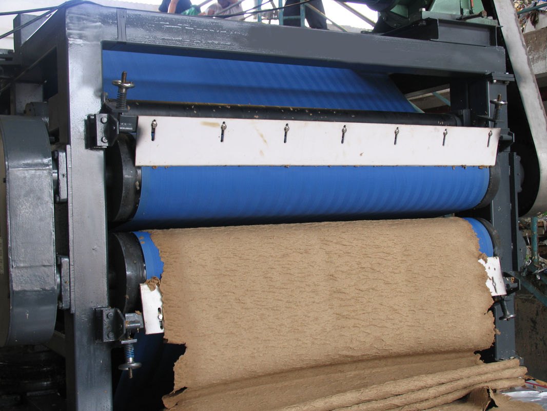 Belt press filter in operation with PB dewatering belts running