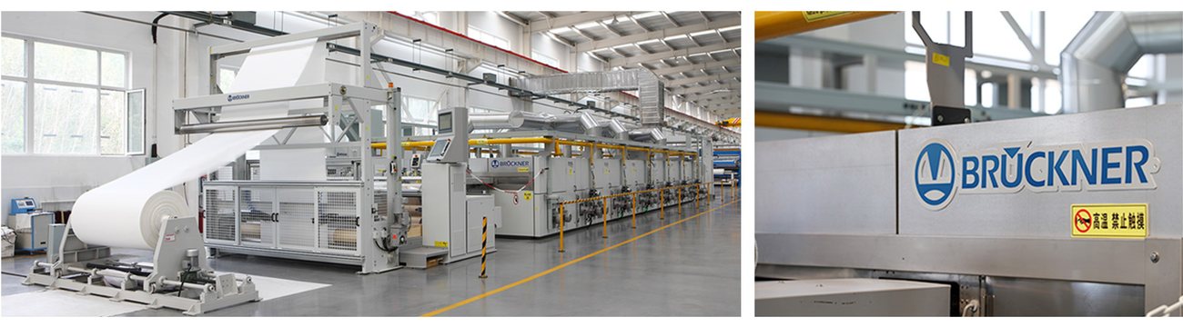 Heat setting line stabilizing woven filter fabric under controlled temperature