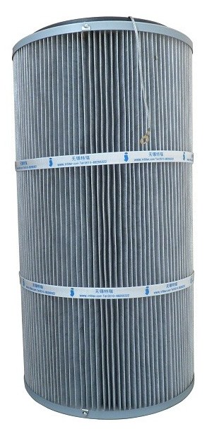 Anti-static filter cartridge with conductive ALU polyester coating