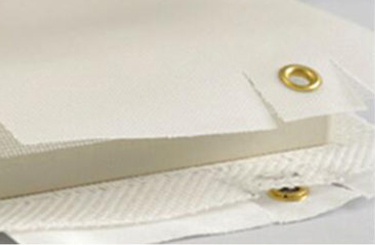 Brass eyelets with gasket along a press filter cloth edge